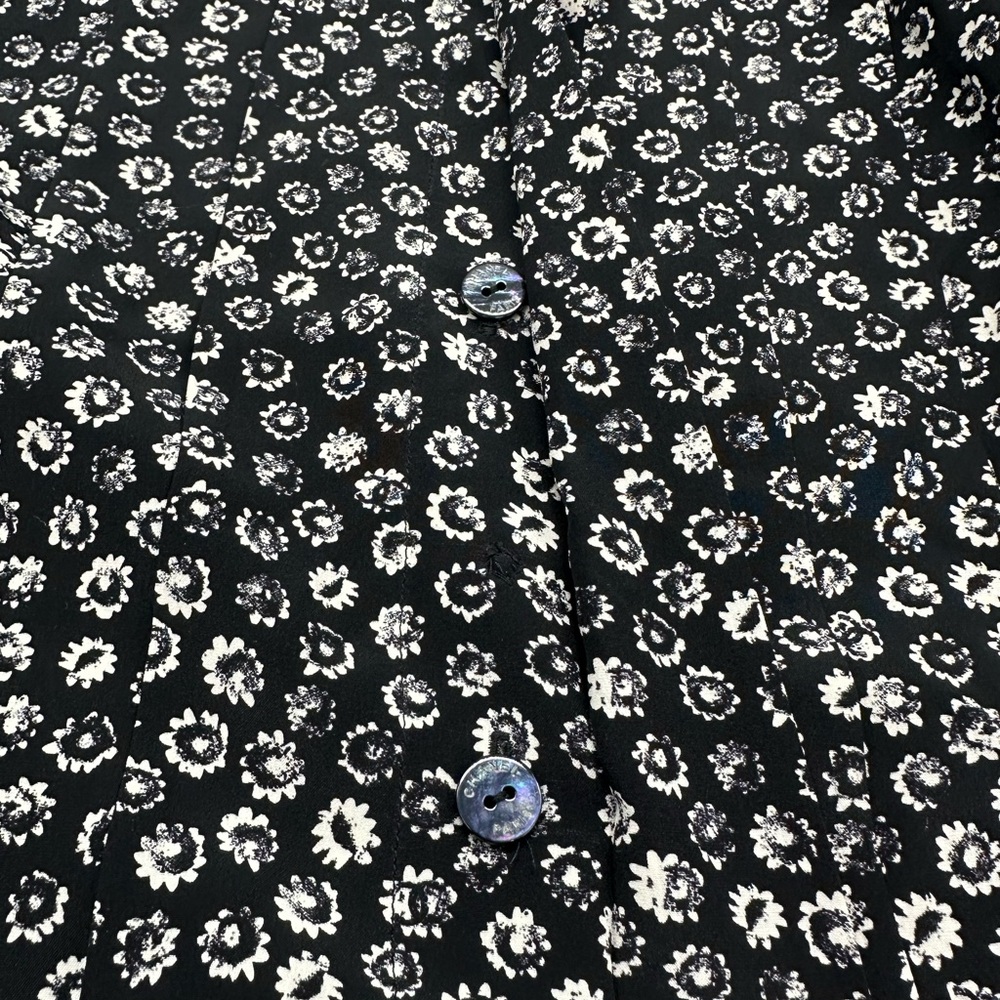 Chanel Coco Floral-Print Sleeveless Shirt Blouse in Black/White 44(US12) - Picture 10 of 12